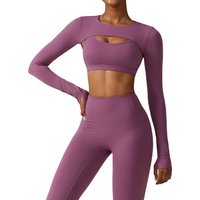 clothing outer sports waistcoat long sleeved shawl yoga clothing naked fitness clothing top running sports cover up