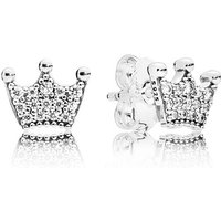 Panjia S925 Sterling Brilliant Angel Wing Series Water Drop Crown Fashion Versatile Elegant Earrings