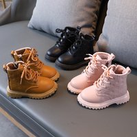 Mother & Winter High top Martin Boots Plus Velvet Warm Leather Boots Cotton Boots Solid Simple Shoes