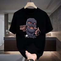 Clothing Heavy Cotton Trendy Brand Printed Round Neck Short Sleeve Loose Large All Match Outer Wear T Shirt