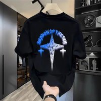 Clothing Heavyweight Trendy Brand Pure Cotton Printed Short Sleeved T Shirt Summer Hot Selling Trend Casual Round Neck T Shirt