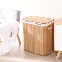 Large Capacity Christmas Storage Basket Made Bamboo Detachable Foldable Suitable Laundry Or Bedroom Use Handles