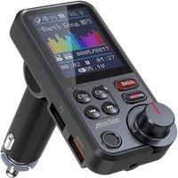 1.8" Wireless Car Bluetooth FM Transmitter Aux Supports QC3.0 Charging Treble Bass Sound Music Player Rear View Camera