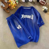 Men's Clothing 2024 New Waffle Casual Suit Men's Summer Ice Silk Short-Sleeved T-Shirt Men's Clothing Set With Trendy Sports Clothes