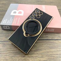 Plating Silicone Case Samsung Galaxy S23 S22 Ultra Plus A54 A34 A52 A14 5G 4G A 54 52 S 22 23 For Magsafe Stand