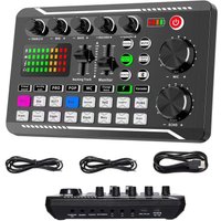 F998/V8S Microphone Live Mixer Board Sound Card Audio Mixing Console Amplifier