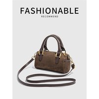 Fashion New Retro Suede Versatile Single Shoulder Crossbody Small Bag Pillow Bag Boston Handbag For Women