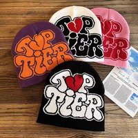 Heart Knit Jacquard Cold Hip Hop Hat Letter Autumn Winter Style