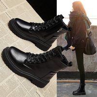 Ins Trend Martin 2024 Autumn British Style Short Thick Sole Student Internet Celebrity Motorcycle Casual