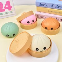 Realistic Steamed Buns Stress Relieving Toy Squeezable Smiley Faces Popular Online Toy