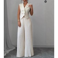 Fashion Vest Vest Pleated Skirt Suit Clothing