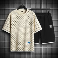 Clothing Sports Shorts Full Print Simple Casual Versatile Two Piece Suit