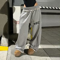 High Waist Straight Leg Sweatpants Retro Hip Hop Loose Sports Casual Trousers