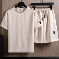 Clothing Heavy Jacquard Short Sleeved Suit Casual Loose Large Trendy Brand Ins All Match Shorts Two Piece Suit Students