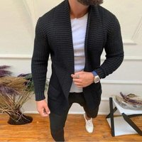 Men's Fashion Men's Casual Long Sleeve Lapel Knit Sweater Men's Outerwear