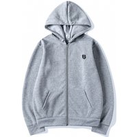 25 Spring Hooded Cardigan Sweater Fashion Small Logo Loose Large Size Youth Zipper Jacket