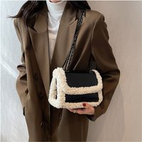 Retro Plush Bag For Women's Autumn And Winter 2024 New Trend Fashion Casual Versatile Chain Single Shoulder Crossbody Bag Texture Small Square Bag