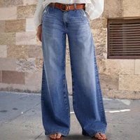 Clothing Retro Wide Leg Jeans Spring Long Straight High Waist Casual Pants