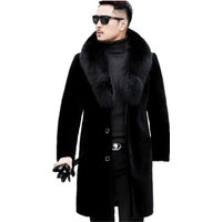Fur coat mid length Haining fur one piece mink plus velvet thickened warm middle aged elderly coat