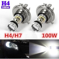 1Pc Automotive Anti-Fog Light Far And Near Light Headlight High-Power LED Fog Lights H4 H7 100W 20LED ZKStar