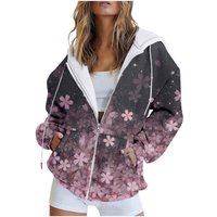  3D Print Zip Up Hoodie Oversized Casual Sweatshirt Streetwear Fashion Pullover Long Sleeve Comfortable Fall Outerwear 