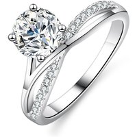 S Pure Silver D Color New Product Four Claw Star River Mosang Stone Ring Wedding, Gift for Wife Group Setting