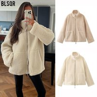 High Neck Fleece Coat – Cozy Oversized Teddy Jacket Fall & Winter Minimalist Street Style