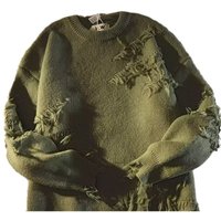 American High Street Distressed For Men's Autumn And Winter Ins Lazy Style High-end Design Sense Niche Knitted Sweater