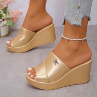 Women's Open Toe Peep Toe Wedge Sandals Fashion Summer Thick Sole Plus Size Strappy Sandals