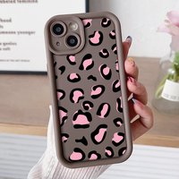 Case IPhone 16 15 13 12 11 14 Pro Max 12 13 Mini 14 15 Plus XR X Max Leopard Print Matte Soft TPU Shockproof Phone Cover