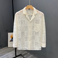 Summer Long Sleeve Jacket Advanced Hollow Design Trendy Top Thin Cool Breathable Shirt