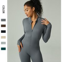 Seamless Yoga Suit One Piece Exercise Fitness One Piece Suit Tight Fitting Long Sleeved Yoga Suit Waist