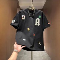 Men's Fashion Summer Style Round Neck T-Shirt Short Sleeve Elegant Top Versatile Cool Letter Embroidered