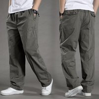 Clothing casual pants plus overalls large loose long pants main version elastic waist