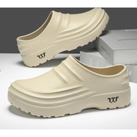 Men's Kitchen Chef Shoes Waterproof Non Slip Oil Resistant Thick Soled Closed Toe Slippers For Long Term Standing And Strenuous Work Summer