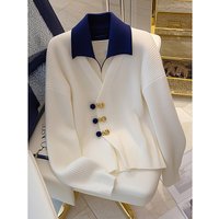 Clothing two piece knitted sweater tops niche design high end temperament small fragrance style sweater