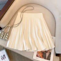 Clothing High waist pleated knitted skirt autumn winter elegant design small line short skirt makes you look thin