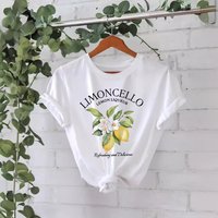 Clothing Pure Cotton T Shirt Summer Short Sleeved Round Neck Lemon Pattern Printed T Shirt Female