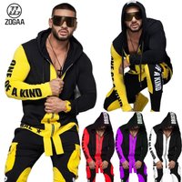 ZOGAA Hip Hop Cool Hoodies Set 2 Piece Sweatsuit Hooded Jacket Pants Jogging Suit Tracksuits