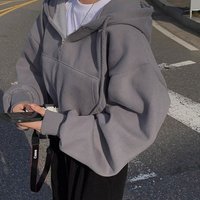 Autumn Winter Hooded Hoodies Casual Streetwear Zip Up Sweatshirts Long Sleeve Jackets Harajuku Y2K Crop Tops Hood