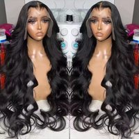 Front lace wig 13x4lace frontal wigs human hair wig ladies long hair full headgear