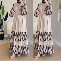 Women's Clothing Middle Eastern Robe Women's Striped Long Skirt Fashion With Belt Dress