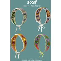 Bohemian Crochet Headband – Colorful Ethnic Wide Hair Band Handmade Knit Head Wrap For Women