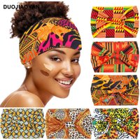 European African print headband sports wide brimmed knotted elastic headband leopard print headscarf hair accessories wholesale
