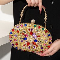 Elegant Crystal Embellished Evening Clutch – Handcrafted Beaded Bag Gala Qipao & Formal Occasions