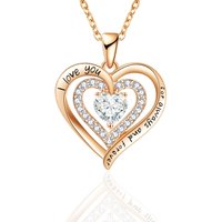 Birthstone necklace for women rose gold birthstone love necklace pendant diamond heart shaped necklace necklace