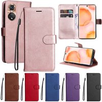 Solid Wallet Case Honor 50 lite 10i 20i 9X 9C 9A 9S 8A 8X 8C 8S Card Slots Flip Holster Honor X30 X10 X9 X