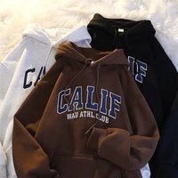 Oversize Fleece Hoodie – Korean Streetwear Style Drop Shoulder & Embroidered Lettering 