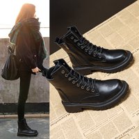Martin Autumn Single 2025 British Style Short Winter Fleece Lined Genuine Leather Thick Sole Boots