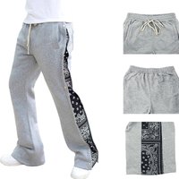 Man's clothing High street hip hop breasted sweatpants Men's baggy West Coast cashew flower wide leg pants